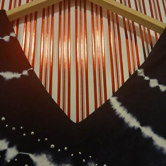 Never worn INC black tye dye tapered maxi dress with detail studs size petite/m - Picture 4 of 7